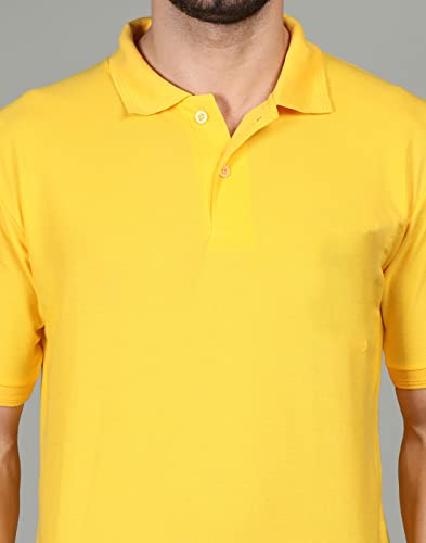 Image of INKKR Men's Solid Regular Fit T-Shirt (Polo Maroon-Orange-Yellow-P.Green-L