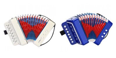 LIFERUNWhite Accordion Instrument and Blue Accordion Instrument Buy Together