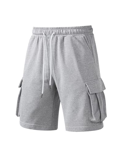 Image of Men's Cargo Sweat Shorts Casual Workout Athletic Jogger Gym SweatShorts