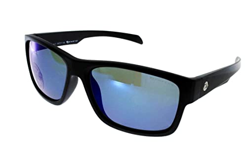 Lunettes de soleil homme Demetz noir mat Drum polarisé bleu