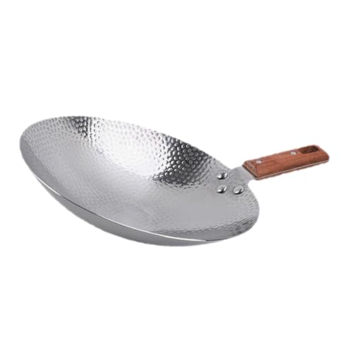 Wok de acero inoxidable 22 cm con mango de madera miniatura 1