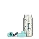 ergobag Edelstahl Trinkflasche Edelstahl Trinkflasche mit verschiedenen Motiven für Kinder, 500ml, BPA-frei, auslaufsicher, leicht zu reinigen Petrol