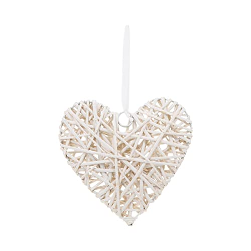 Atmosphera - Déco Murale Coeur - Osier - D20 cm - Blanc
