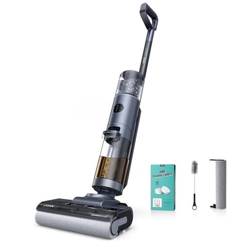 JONR ED12 Pro Nass Trockensauger Akku, Kabelloser Saugwischer, Dreikantenreinigung, Heißwasser-Selbstreinigung Heißluft-Trocknung, 850mL Wassertank, Anti-Verwirrungs-Haar für Hartböden, Tierhaare
