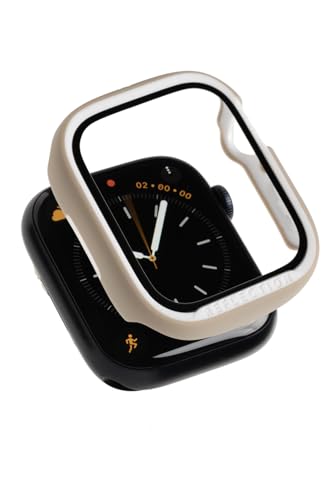iFace Reflection Apple Watch Series 9/8/7(45mm)専用 強化ガラス 一体型 ケース (ベージュ)【 アイフェイス アップル ウォッチ ケース 全面保護 アップルウォッチ カバー フレーム 表面硬度9H 】