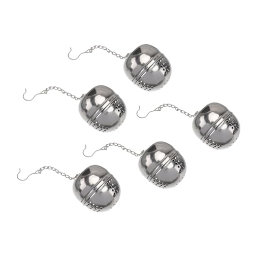 Ciieeo 5pcs Stainless Steel Strainer for Tea Seasoning Filter Hanging Chain Practical -dropping Unique Shape for Efficient Filtering