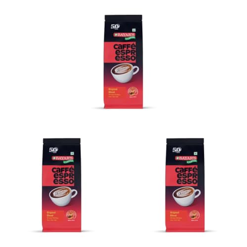 Image of Bayar's Coffee Caffe Espresso Original Blend 100% Coffee Beans Bag 500g | Authentic Blend with 80% Arabica & 20% Robusta | Freshly Roasted for Rich Aroma & Taste | Ideal for French Press & Espresso
