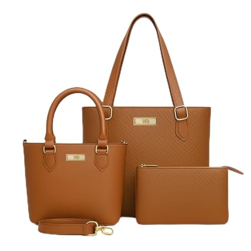 Kit Conjunto De Bags Feminina Todas Ocasiões Willibags (Caramelo)