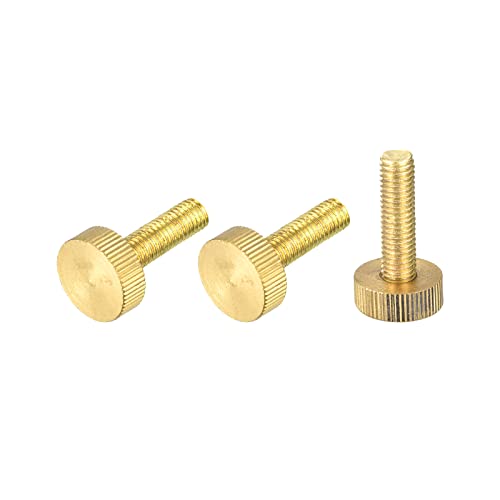 Vis moletées M8 x 30 mm en laiton plat uxcell pour PC et mécanique - Lot de 3