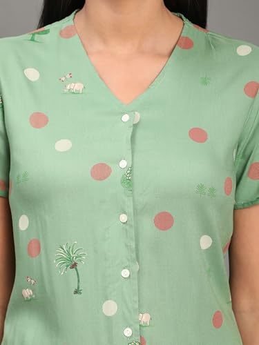 Image of B STORIES Women's Cotton Pyjama Set | Comfort and Relexed Nightsuit for Ladies