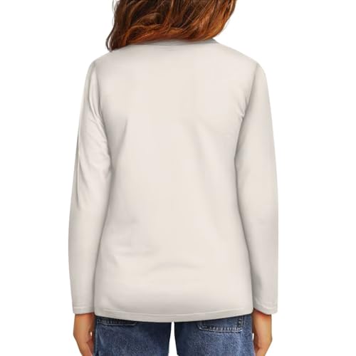 Image of Girls Long Sleeve Shirt with Cute Graphic Casual Pullover Tops 3-16Y