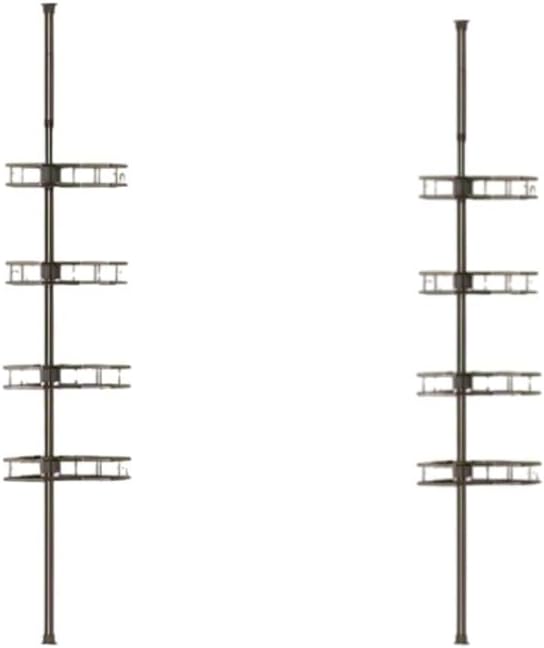 Flood Force多段式バスルーム収納ラック、穴あけ不要、伸縮式、バスルームシャワールーム用コーナー収納ラック (2)