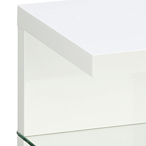 M2 Kollektion 516250 Beistelltisch / Nachttisch Domingo, Weiß Hochglanz, 40x40cm, Höhe 60cm