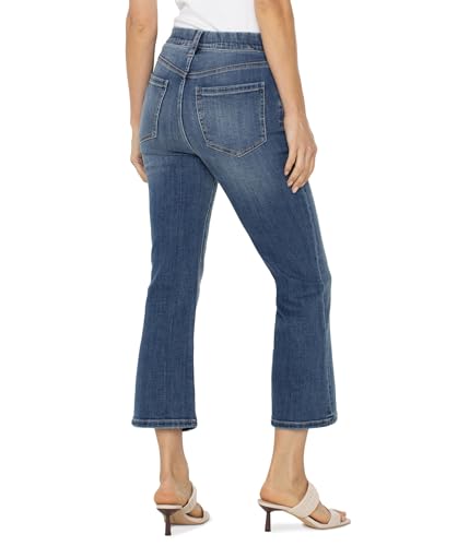Liverpool Women's Gia Pull on Crop Flare with Exposed Button Jean 25in Inseam2