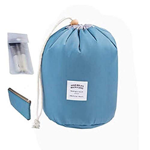 INVODA Cosmetic Bag for Women Barrel Shaped Travel Makeup Bags Large Capacity Soft Waterproof Portable Drawstring… - Image 3