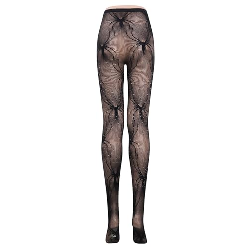 Image of Spider Tights Plus Size, Fishnets, Spider Tights,Women's High Waisted Fishnet Tights Sexy Fishnet Stockings