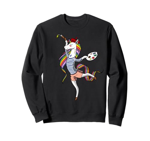 Unicornio Pintura Artista Arco Iris Arte Estudiante Pintor Sudadera