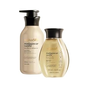 O Boticário Nativa SPA Vainilla de Madagascar Set Regalo Cuidado de la Piel con 2 Productos | Crema Hidratante Corporal 400ml y Aceite Corporal Perfumado 200ml