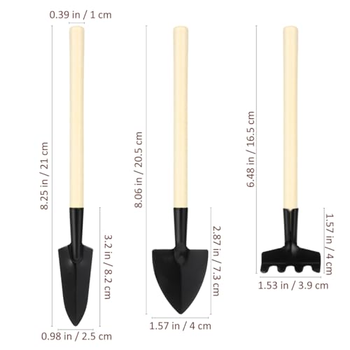 Set de Herramientas de Jardín 6 Piezas Mini Metal con Mango de Madera miniatura 2