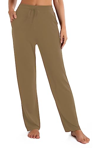 Urban CoCo Women's Straight Leg Long Pants Elastic High Waist Drawstring Casual...