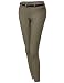 Awesome21 Women's Basic Office Slim Tummy Control Stretch Full Length Belt Pants