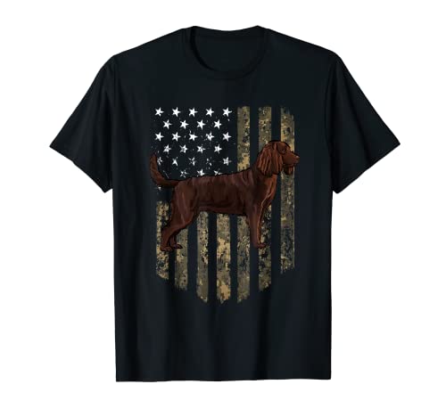 Camo American Flag American Water Spaniel 4th Of July USA T-Shirt