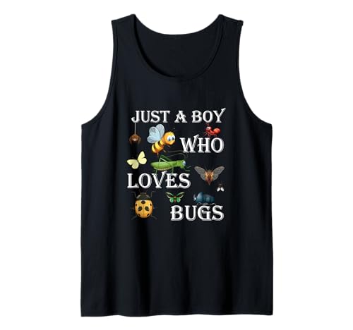 Just A Boy Who Loves Bugs Boys Bug Lover Groovy Insect Camiseta sin Mangas