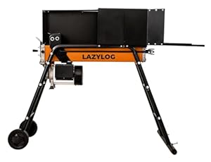 LAZY-LOG Electric Log Splitter 1500w Motor - Safety Guard Included - Fast Cycle Time - Compact and Sturdy Log Splitter With Wheels For Easy Manoeuvrability - 7 Ton Electric Hydraulic Log Splitter