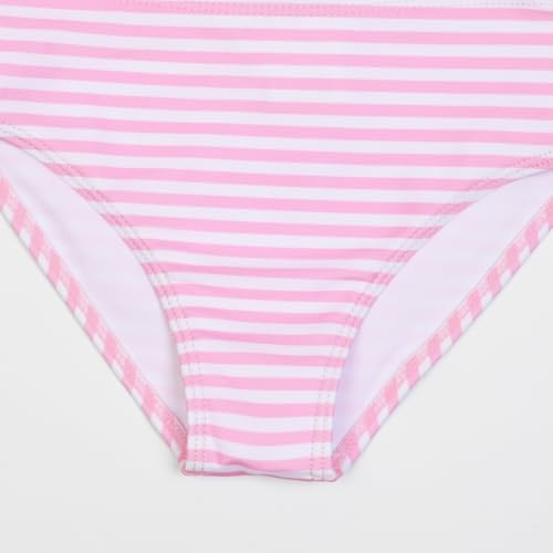 Image of CHILDRENSTAR Girls Tankini Swimsuit with Skirt 3 Pieces Bikini Bathing Suit | 3-Piece Swim Suits with Skirt For Modest Adjustable Straps Shiny Sparkle Mermaid and Tropical Print Cute Beach Swimwear