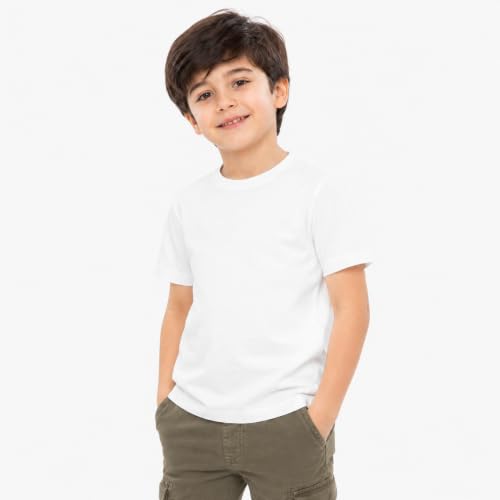 Image of Kids Round Neck Boys Tshirt | Short Sleeves | Natural Organic 100% Cotton Soft Comfortable Fabric | School Plain Color Original Branded Half Sleeve | T-Shirt for Boy Kid | Sleepwear Everyday Casual