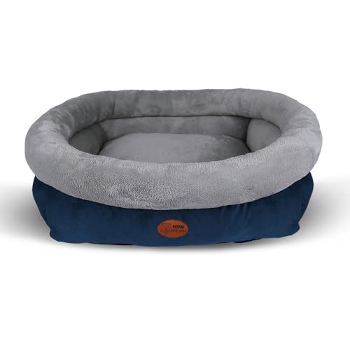 PATAM Cuccia per Cani e Gatti, Lettino Sfoderabile Morbido e Antiscivolo, Kira Blu, Extra-Large 90x65x23 cm