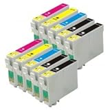  FGE Pack de 10 Cartouches d\'encre compatibles pour EPSON T1295 Pomme - Noir/Cyan/Magenta/Jaune