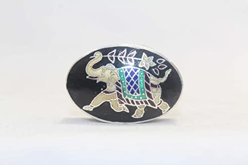 Boîte à bijoux éléphant cloisonné argent 925 Rajasthan Gems B328