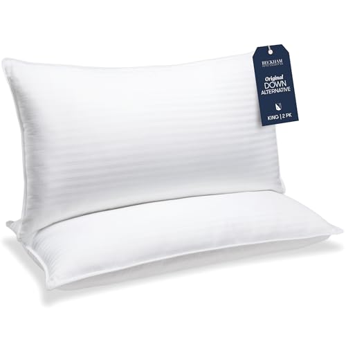 Beckham Hotel Collection Bed Pillows King Size Set of 2 – Down Alternative Pillow for Back, Stomach or Side Sleepers