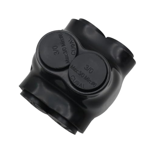 2 Port Insulated  Splice Connector 3/0-6AWG Cable Range 7/32" Allen Hex and Pre-Filled with Oxidation Inhibitor 2.09" L*1.89" W*1.82" H (1PCS)