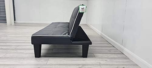 Modernique Black Faux Leather 3 Seater Sofa Bed 3 Positioned BED, SOFA, RECLINER Back Rest Sofa with Click Clack Mechanism, Guest Bed, Game Chair, Spare Room Sofa bed