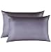 Jocoku 100% Mulberry Silk Pillowcases Set of 2 for Hair and Skin and Super Soft and Breathable Standard Size White/Queen/King (Standard, Gray)