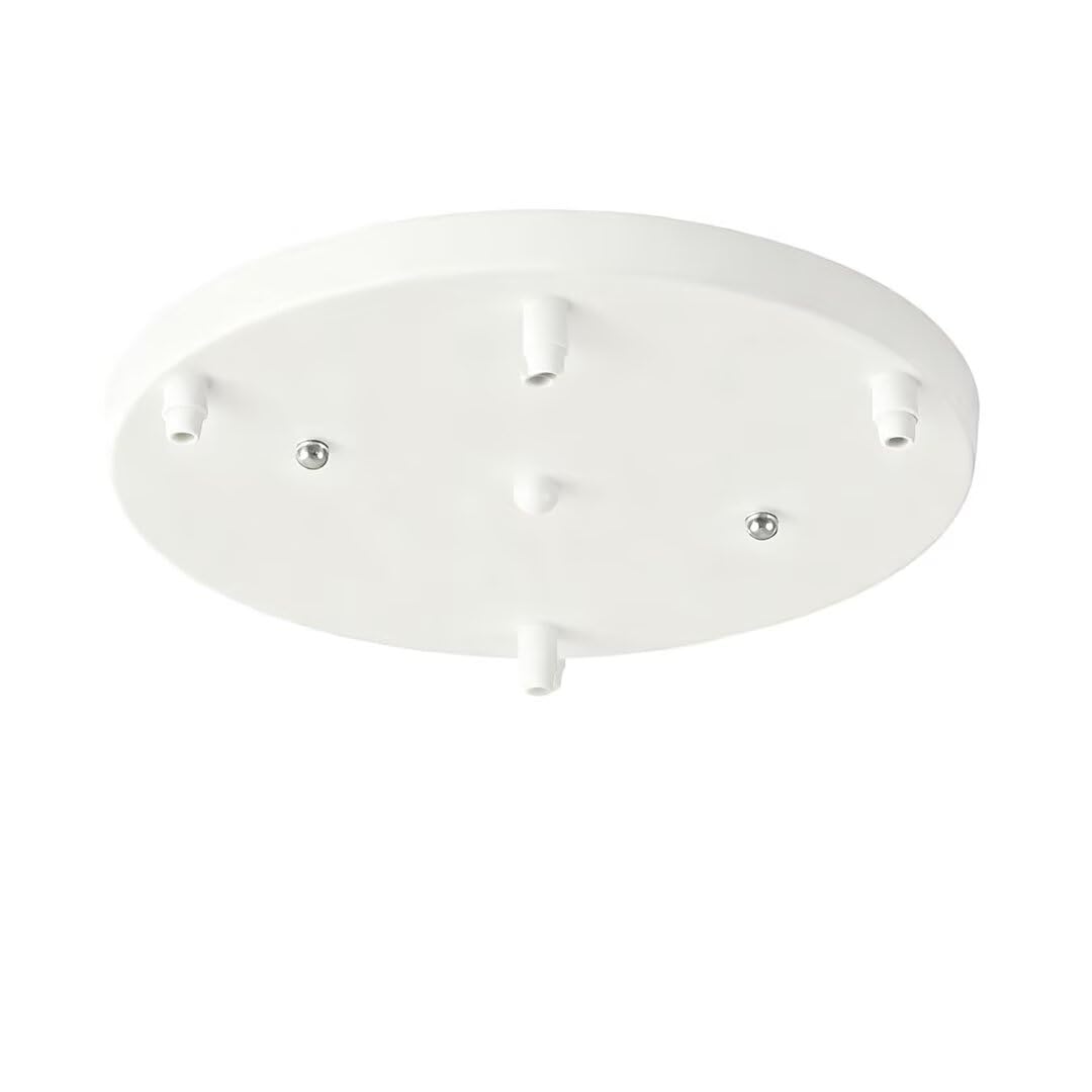 35 cm biała metalowa róża sufitowa - 4-kierunkowy baldachim do lamp wiszących i żyrandolowych, osłona okablowania do opraw sufitowych, idealne akcesoria oświetleniowe do zawieszenia