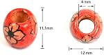 300pcs 12mm Natural Painted Wood Hair Beads Round Loose Wooden Bead for Jewelry Making DIY Macrame Rosary Bracelet Necklace Hair Crafts