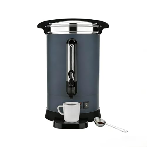Image of 80-Cup Commercial Coffee Urn, 12L / 3.2Gal Double Wall Insulation Coffee Dispenser, Stainless Steel Hot Water Urn, Large Hot Beverage Dispenser with Automatic Temperature Control for Buffet Catering