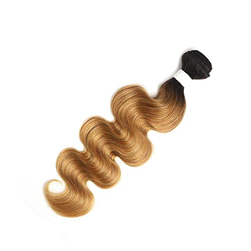 Extensiones de cabello humano de 28 pulgadas onduladas en tono rubio degradado virgen 3