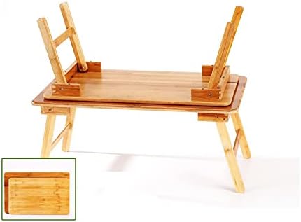 Vista 4 de TJLSS - Soporte plegable portátil de bambú para computadora portátil, escritorio para laptop, mesa de computadora para cama, sofá, cama, mesa
