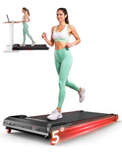 Image of Walking Pad with Incline,XBD Under Desk Treadmill for Home Small Office,2.5HP Low Noise Portable Treadmill with 330 Lbs Capacity,Remote Control and LED Display