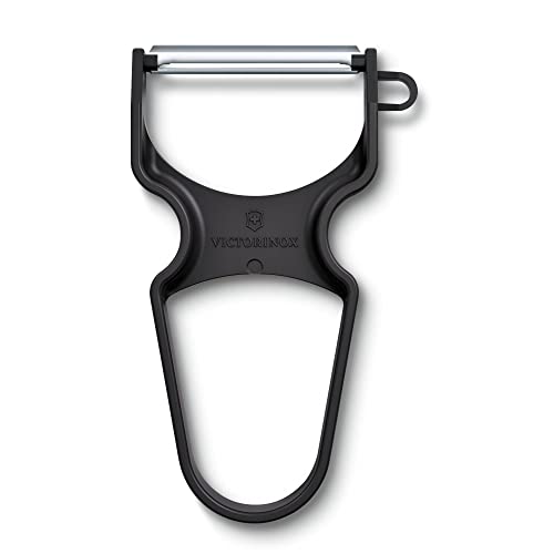 Image of Victorinox, Multipurpose Rapid Peeler /Vegetable Scrapper, Normal Straight Edge, Black, Swiss Made (6.0930.3), 0.4 in