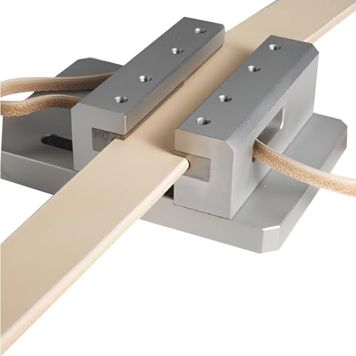 JOJOCY Manual Leather Cutter Beveler, Leather Belt Edge Trimmer Belt Making Width Adjustable Aluminum Alloy Leather Skiver Tool DIY Belt Trimming Out Curved Edges