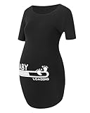 Maternity Shirt Funny Women Summer Maternity Baby Loading Short Sleeve Tops for Pregnant (Large)