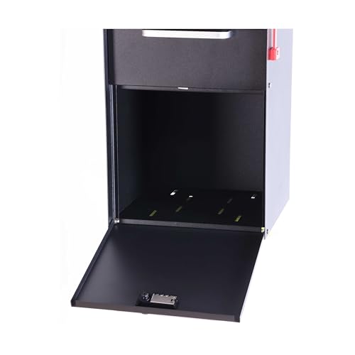 Image of Post Mount Locking Mailbox with Code Lock | Large Capacity, Security Password Metal Lock, Waterproof, Vertical Drop, Outdoor