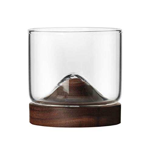 CZ-XING Whiskey Bier Mok Japanse Bar Huishoudelijke Wijnglas Wit Wijnglas Transparante Glazen Niet-Gelode Kristallen Bril (Zwarte Walnoot One)