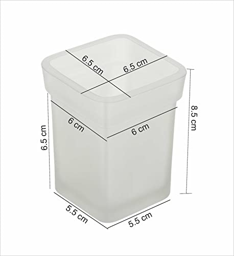 Image of Premium Frosted Glass Toothbrush Holder Tumbler Cup for Bathroom | Multipurpose Toothbrush Stand, Toothpaste Holder & Bathroom Organizer Wall Mount Compatible Replacement Cup