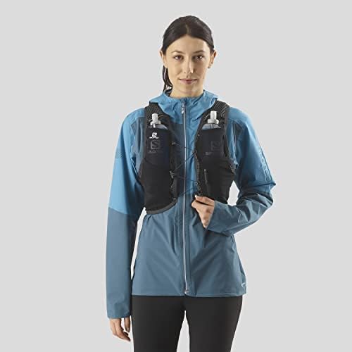 SALOMON Active Skin 4 Set Unisex Hydration Vest with 2 Soft Flasks (500ml), Trail Running and Hiking, Black Ebony